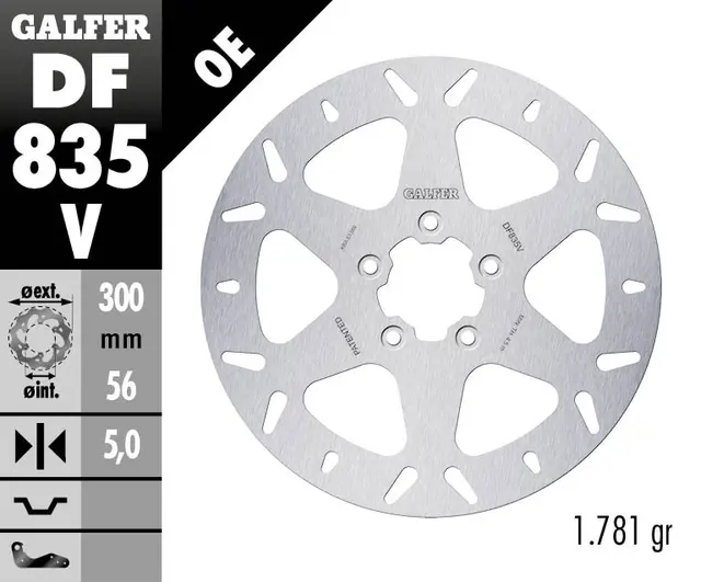 Galfer Bremseskive, Fast, Rund, 300x5mm 