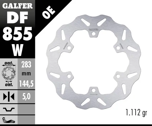 Galfer Bremseskive, W, Fast, 283x5mm 