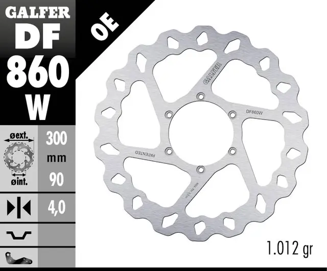 Galfer Bremseskive, W, Fast, 300x4mm 