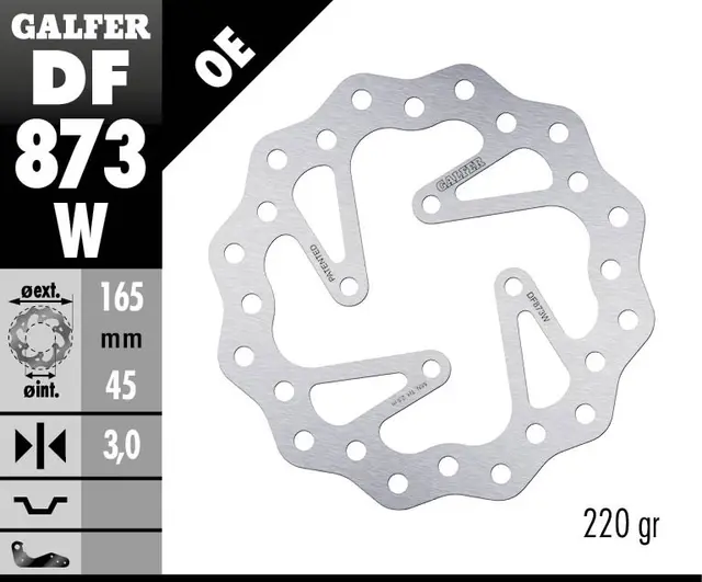 Galfer Bremseskive, W, Fast, 165x3mm 