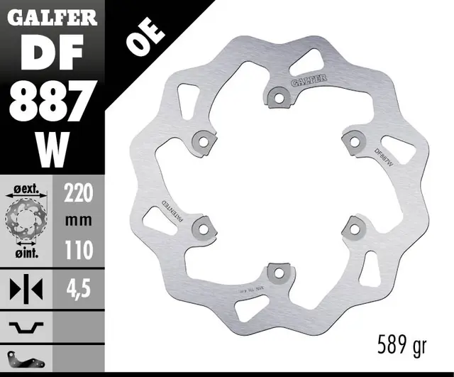 Galfer Bremseskive, W, Fast, 220x4,5mm 