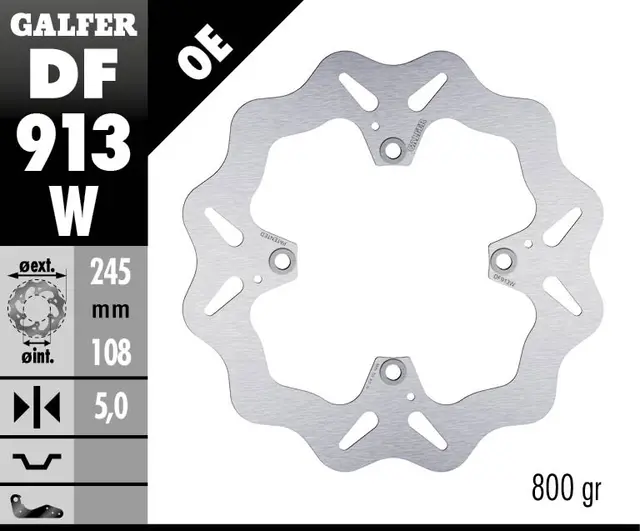 Galfer Bremseskive, W, Fast, 245x5mm 