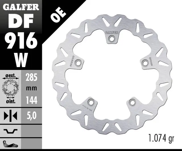 Galfer Bremseskive, W, Fast, 285x5mm 