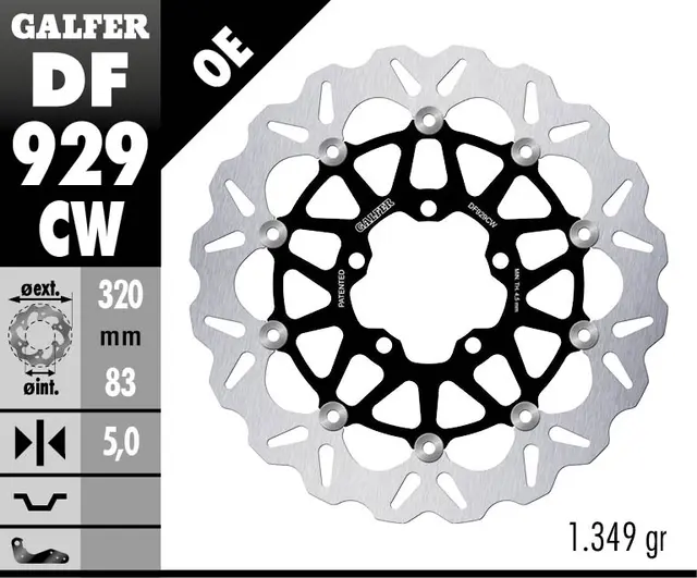 Galfer Bremseskive W, Flytende Kompl. (C. Alu.) 320x5mm 