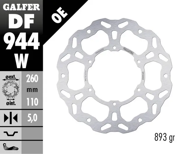 Galfer Bremseskive, W, Fast, 260x5mm 