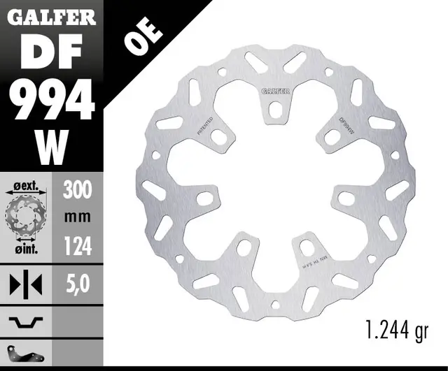Galfer Bremseskive, W, Fast, 300X5mm 