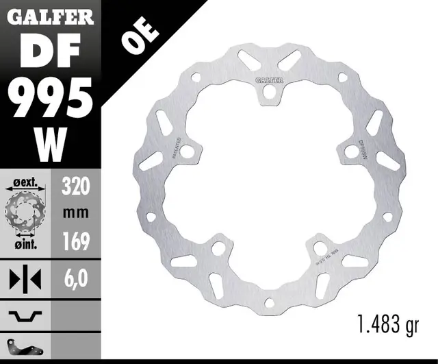 Galfer Bremseskive, W, Fast, 320X6mm 