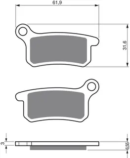 Goldfren Bremseklosser - Gas/Gas/HQ/KTM CR/TC/65, SX65/85, Front/Bak
