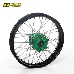 Haan Bakhjul 18x2,15 - Kawa KX250/KXF450 Svart Ring, Gr&#248;nt Nav, 03-&gt;