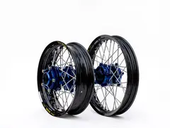 Haan Bakhjul 17x5.00 - KTM 690/HQ701, RU Svart Ring, Blått Nav, Rykkutjevner