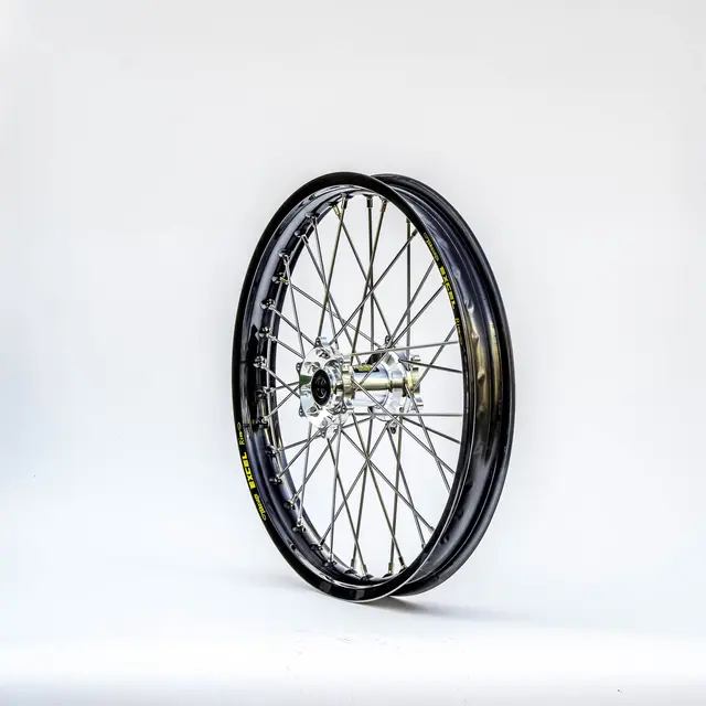 Haan Framhjul 17x3,50 - Triumph Sort Ring/Eiker/Nippler, Gult Nav 