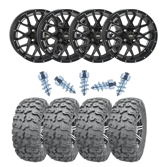 Pigghjulpakke 69 - Polaris 4x4 Wanda P3036 E4, ITP Hurricane - Sort 
