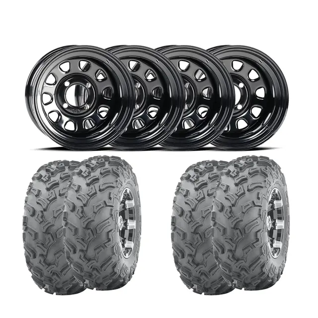 Hjulpakke 96 - Japanske 4x4 - 26''/12'' Wanda WP3006, ITP Delta, Svart Stål 