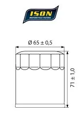 ISON 303 Oljefilter - Honda/Yamaha++ Kawasaki,Polaris,Triumph 