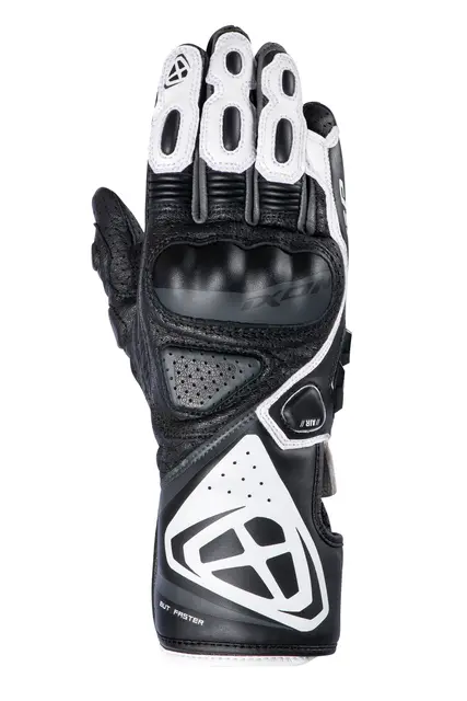 Ixon GP5 Air damehanske Sort/hvit Sport/racing perforert i geiteskinn 