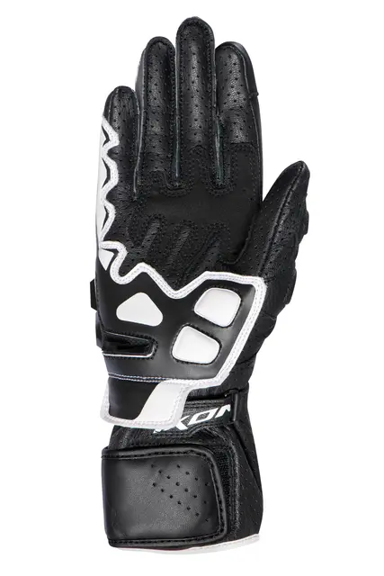Ixon GP5 Air damehanske Sort/hvit Sport/racing perforert i geiteskinn 