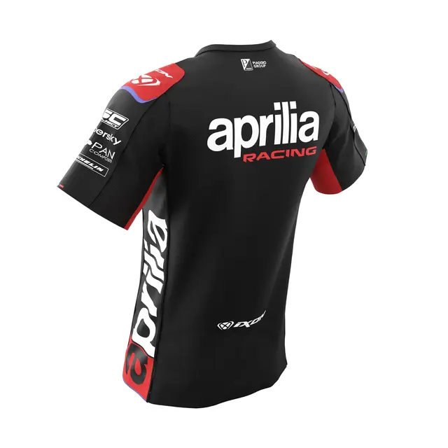 T-Shirt Replica APRILIA Sort/Neon Rød 