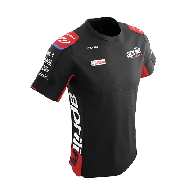 T-Shirt Replica APRILIA Sort/Neon Rød 