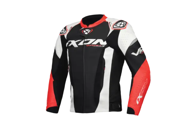 Ixon Vortex 3 Jakke Sort/Rød 2-delt racing skinndress 