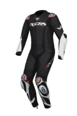 Ixon Vortex 3 Racing Sort/hvit Racingdress ventilert Airbag ready