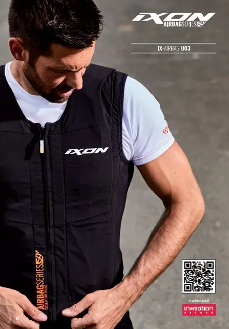 Ixon Ix-airbag U03 Vest Sort/O. InMotion/Ixon Airbag Vest trådløs 