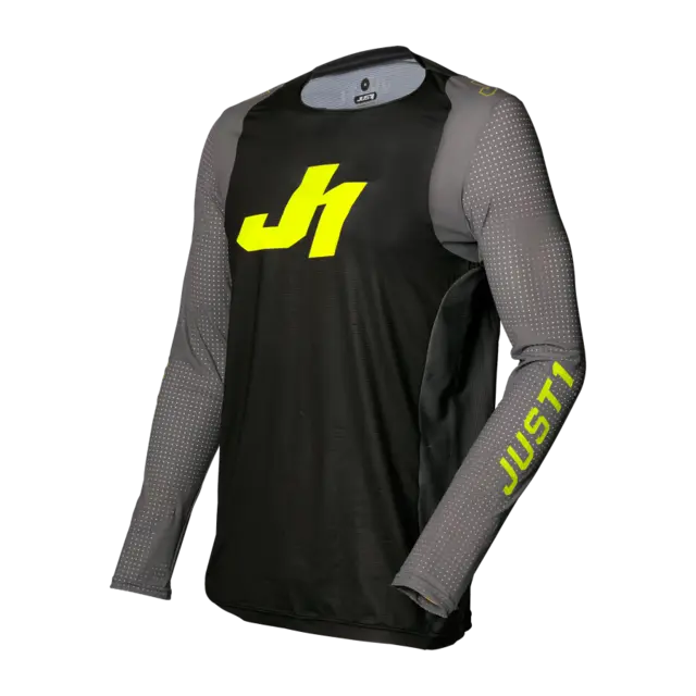 Just1 J-Flex Trøye - Sort/Gul Trøye med stretch & smal passform 