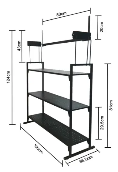MotoBatt Display Rack, Sort Kan kombineres med ladestasjon MBC12B 