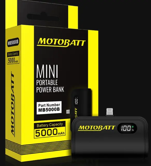 MotoBatt Power Bank 5000mAh Kompakt kraftverk 20W (5000mAh) 