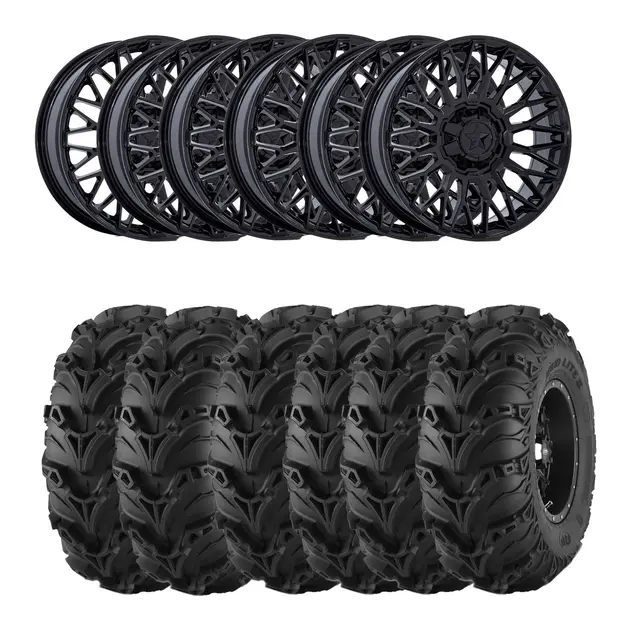 Hjulpakke 39 - Polaris 6x6 Mud Lite 2, MSA M50 Clubber Sort B,+10mm 