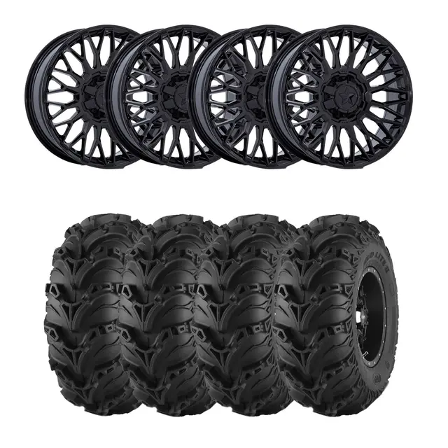 Hjulpakke 39 - Polaris 4x4 Mud Lite 2, MSA M50 Clubber Sort B,+10mm 