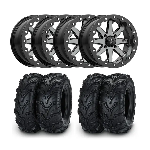 Hjulpakke 82 - Can-Am 4x4 ITP Mud Lite 2 E4, MSA M21 LOK, 0mm, Grå 