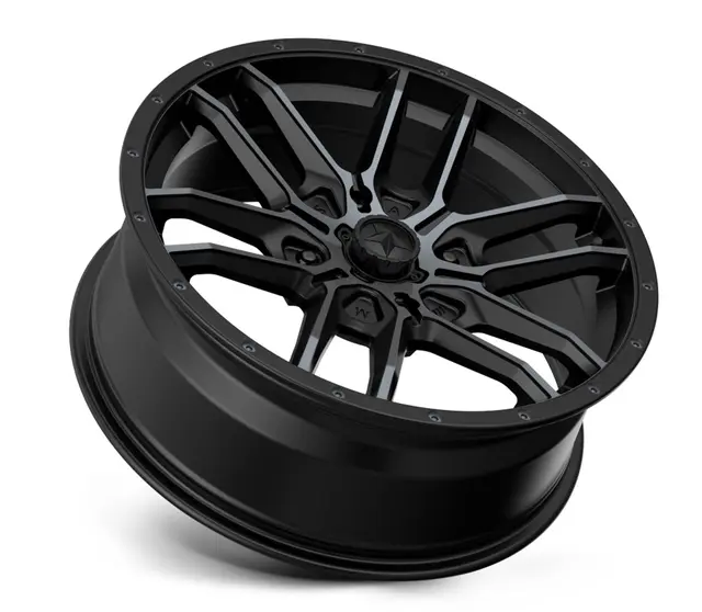 MSA M43 Fang 14/15x7 - 4/110, +10mm ATV/UTV Felg - Sort Matt/Titanium 
