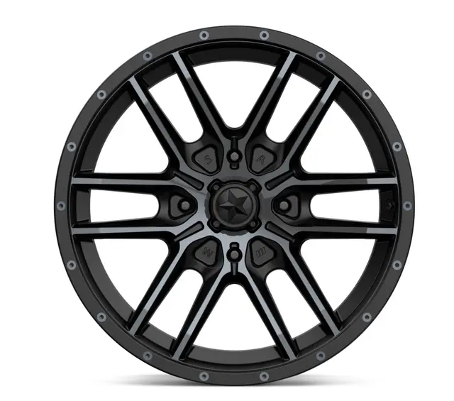 MSA M43 Fang 14/15x7 - 4/110, +10mm ATV/UTV Felg - Sort Matt/Titanium 