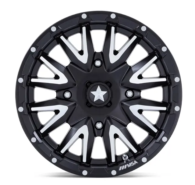 MSA M49 Creed 14/15x7 - 4/137, +10mm ATV/UTV Felg - Sort Matt, Maskinert 