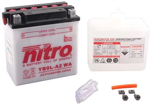 Nitro YB9L-A2 Batteri 12V, 9Ah, 135x75x139, Syrepakke 
