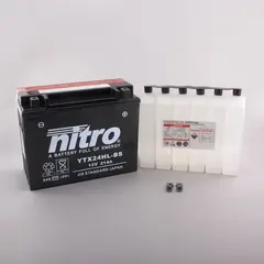 Nitro YTX24HL-BS Batteri Vedlikeholdsfr 12V, 21Ah, 205x87x162, Syrepakke, AGM