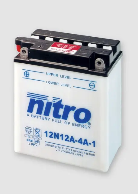 Nitro 12N12A-4A-1-WA Batteri 12V, 12Ah, 136x82x162, Syreflaske 