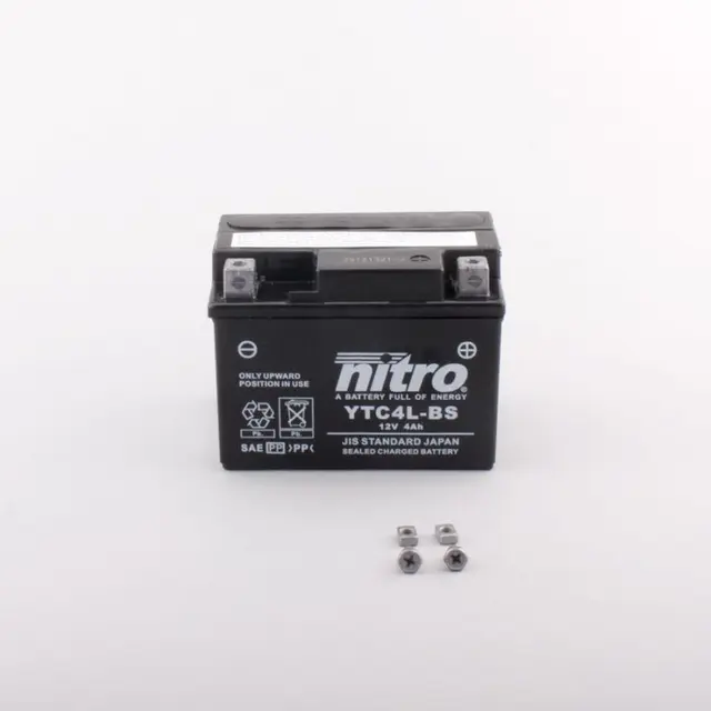 Nitro YTC4L-BS Batteri Vedlikeholdsfritt 12V, 4Ah, 114x71x86, AGM GEL 