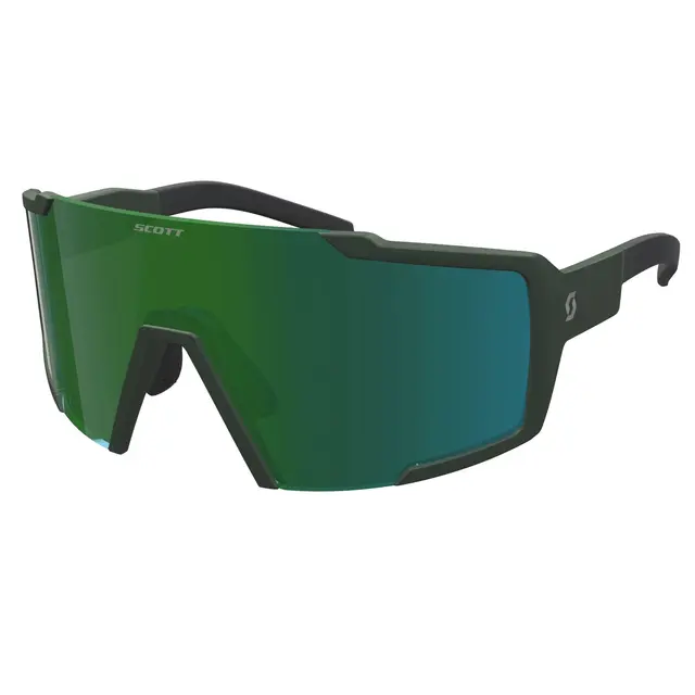 Scott Shield Solbrille - Kakigrønn Grønn Chrome Linse 