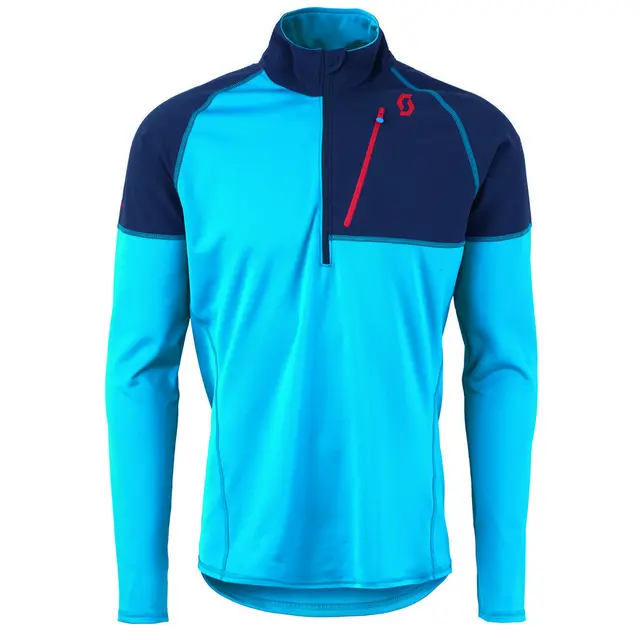 Scott Defined Warm Genser - Iris/Blå S 340g, 4-veis stretch, brystlomme 