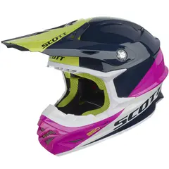 Scott 350 Pro Trophy - Blå/Rosa Sikker crosshjelm, conehead konstruksjon