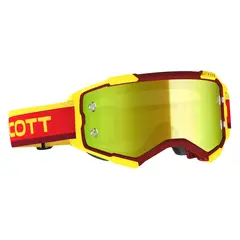 Scott Fury MX Brille - Rød/Gul Gul Chrome WORKS Linse