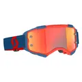 Scott Fury MX Brille - Blå/Neon-Rød Oransje Chrome WORKS Linse