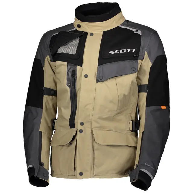 Scott Voyager Dryo Jakke - Grå/Beige Laminert DRYOshere, D3O, YKK, Dexfil 