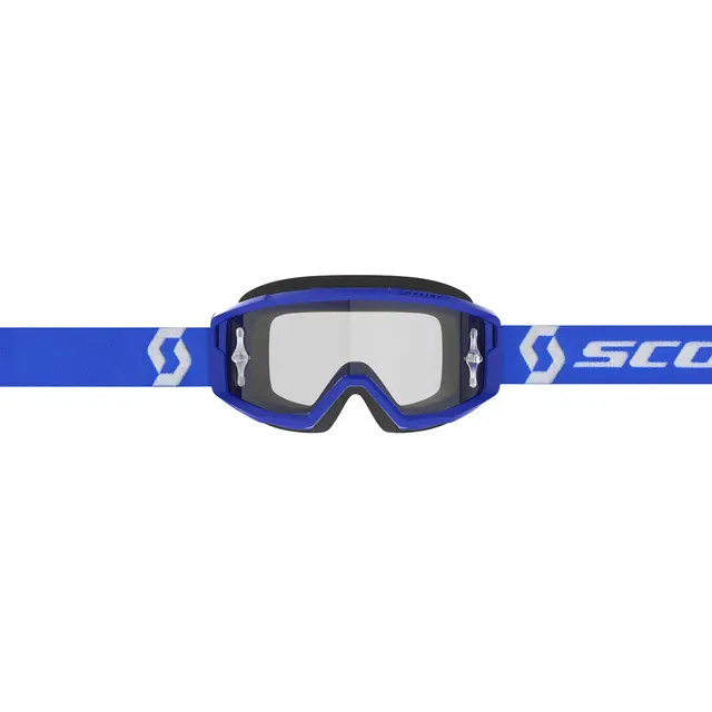 Scott Primal MX Brille - Blå/Hvit Klar WORKS Linse 