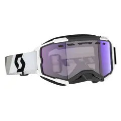 Scott Fury SX LS Brille - Prem.Sort/Hvit Lyssensitiv Blå Chrom Linse