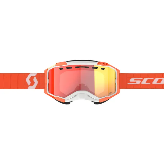 Scott Fury SX Brille - Oransje enhancer Rød Krom Linse 