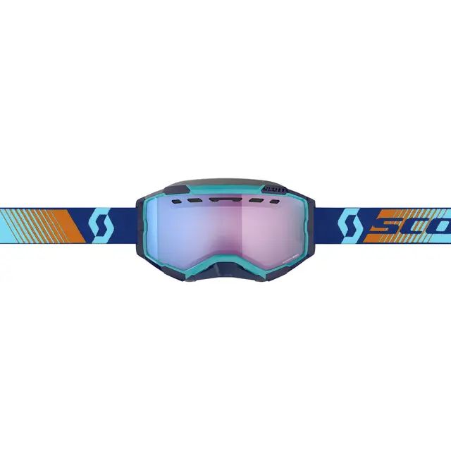 Scott Fury SX Brille - Blå/Oransj Enhancer Blå Chrome Linse 