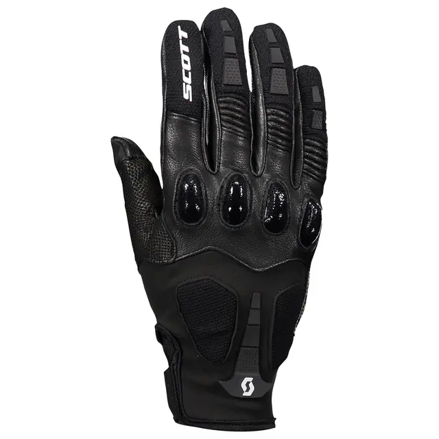 Scott Assault Pro Hanske - Sort/Hvit Skinnhanske med karbonbeskyttelse 