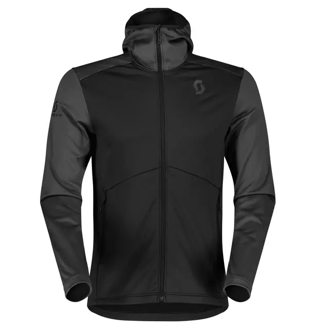 Scott Defined Tech Hoodie - Sort Lett fritidsjakke med børstet fleece 
